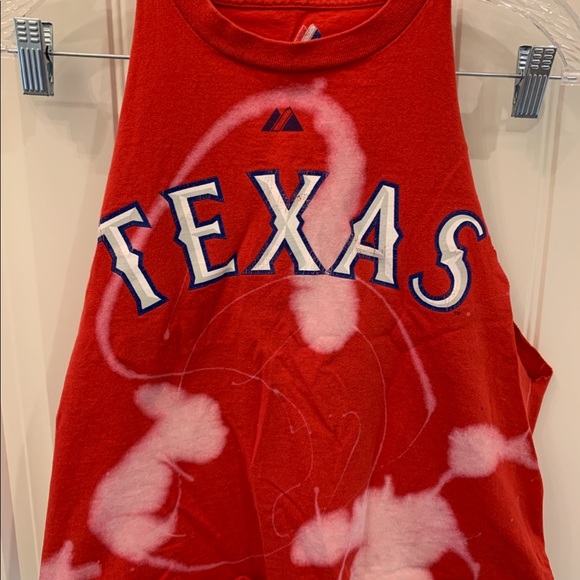 Texas rangers baseball cutoff tank top crop - Picture 1 of 5